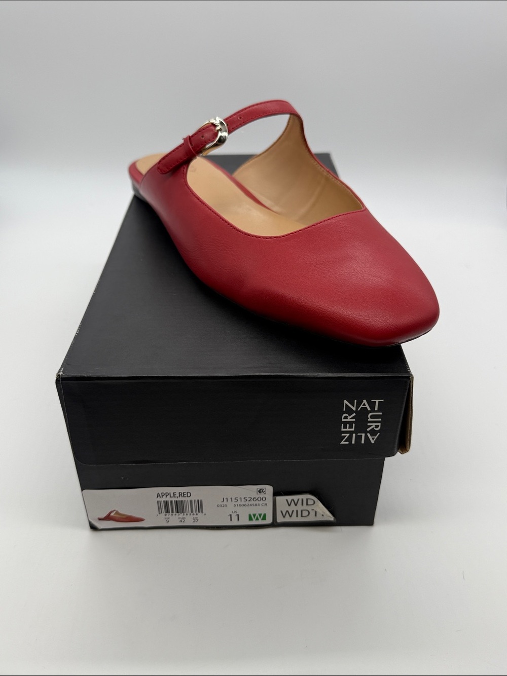 Naturalizer Apple Red Leather Slingback Mule